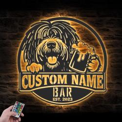 customized funny puli pub wall decor metal wall art led light (2)